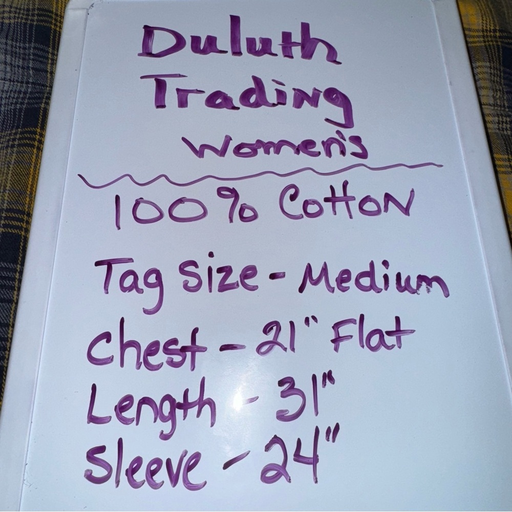 Duluth Trading Co Women’s Plaid Flannel Button Down Shirt Cotton Medium - Picture 6 of 6